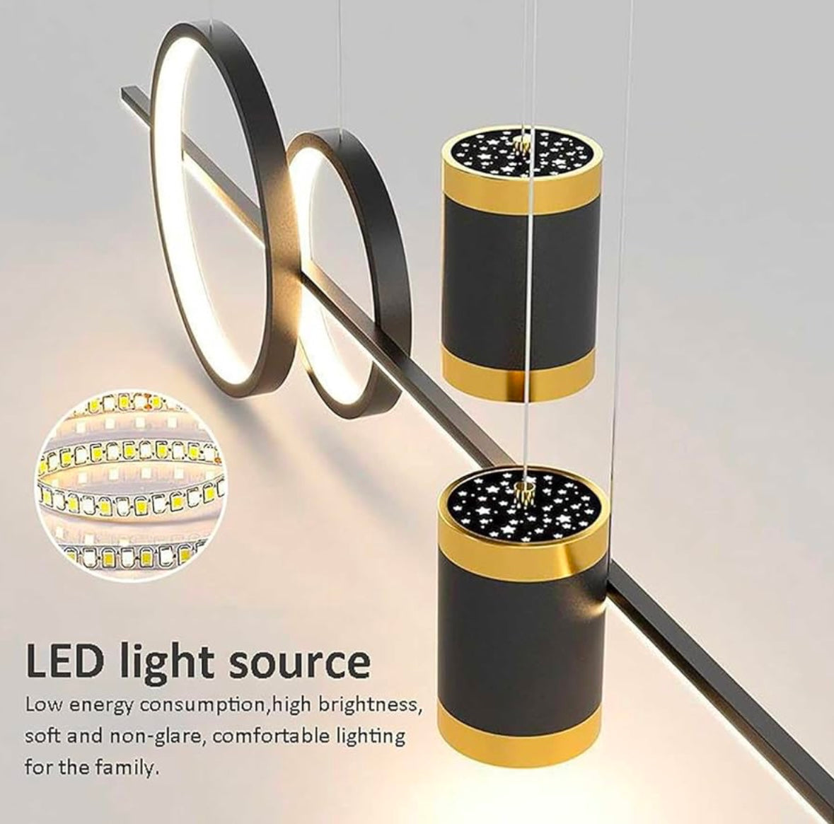 Modern LED Pendant Light w/ Remote Control & Star Projection