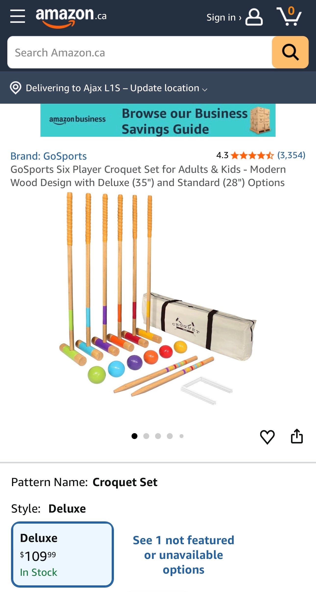 Deluxe Croquet Set – Full Size Hardwood Lawn Game