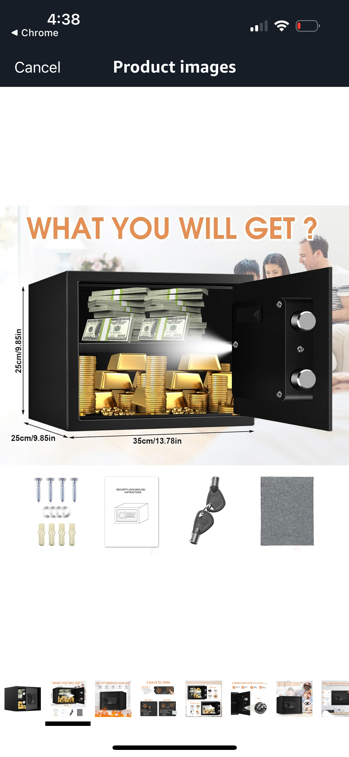 Homirxan 1.2 Cu Ft Electronic Safe with Alarm & Key Backup – 40 % Off Amazon Price!