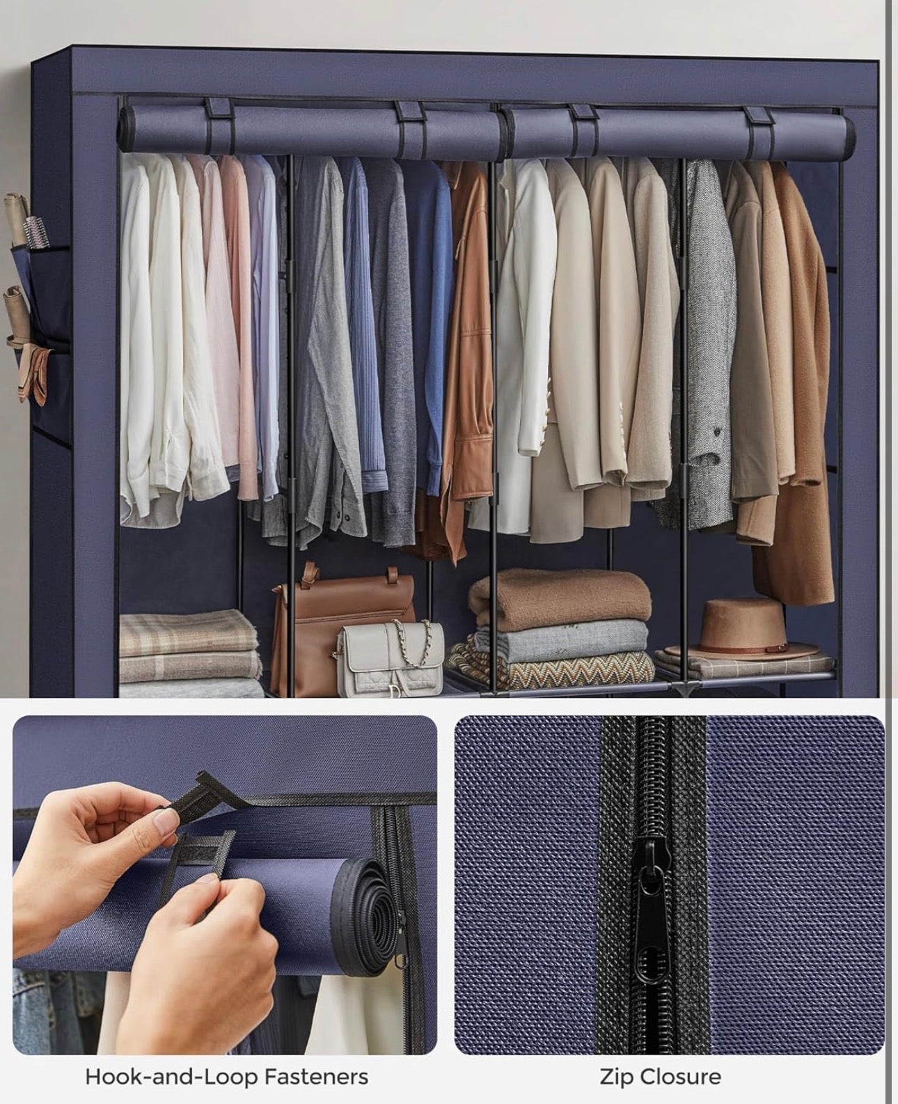 SONGMICS 4-Tier Portable Closet Organizer