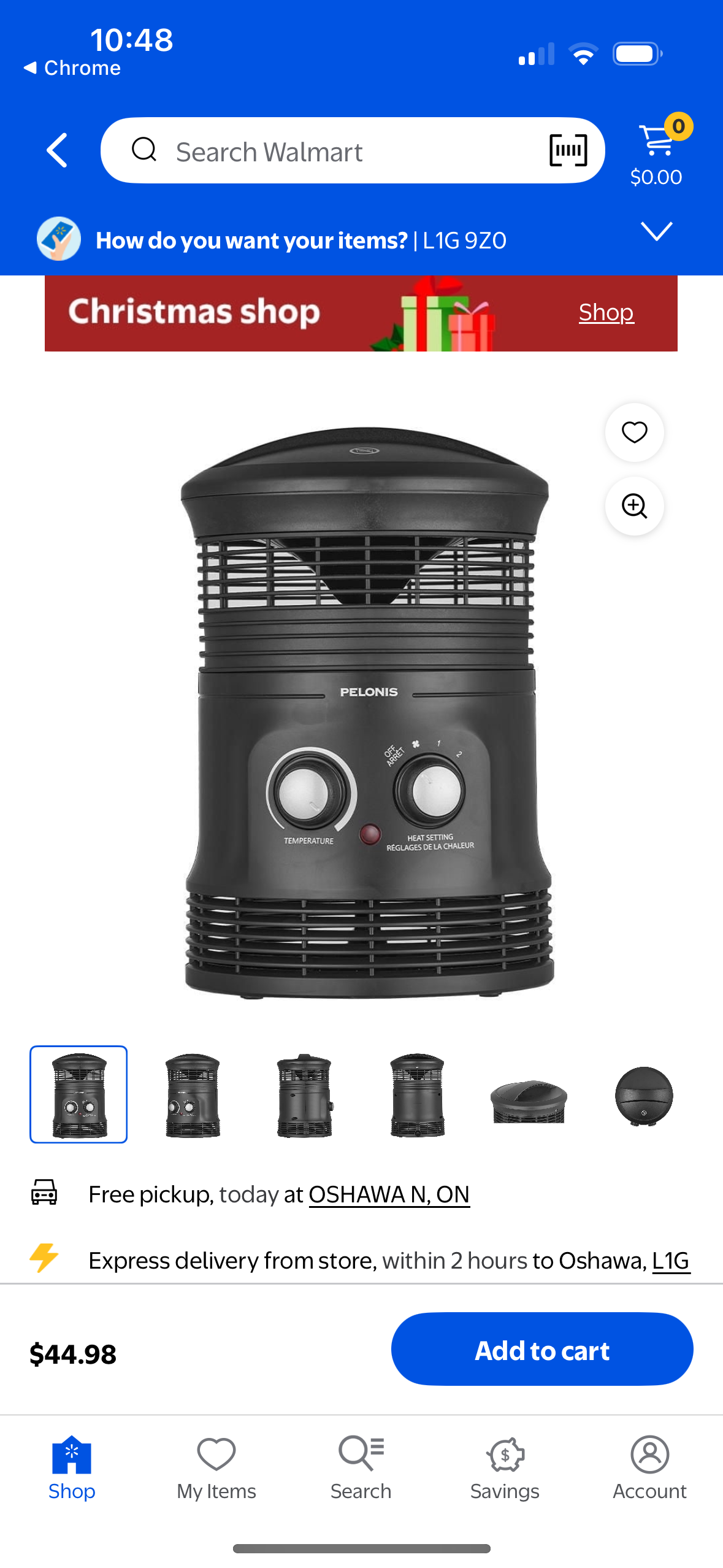 Pelonis 1500W 360° Surround Fan Heater