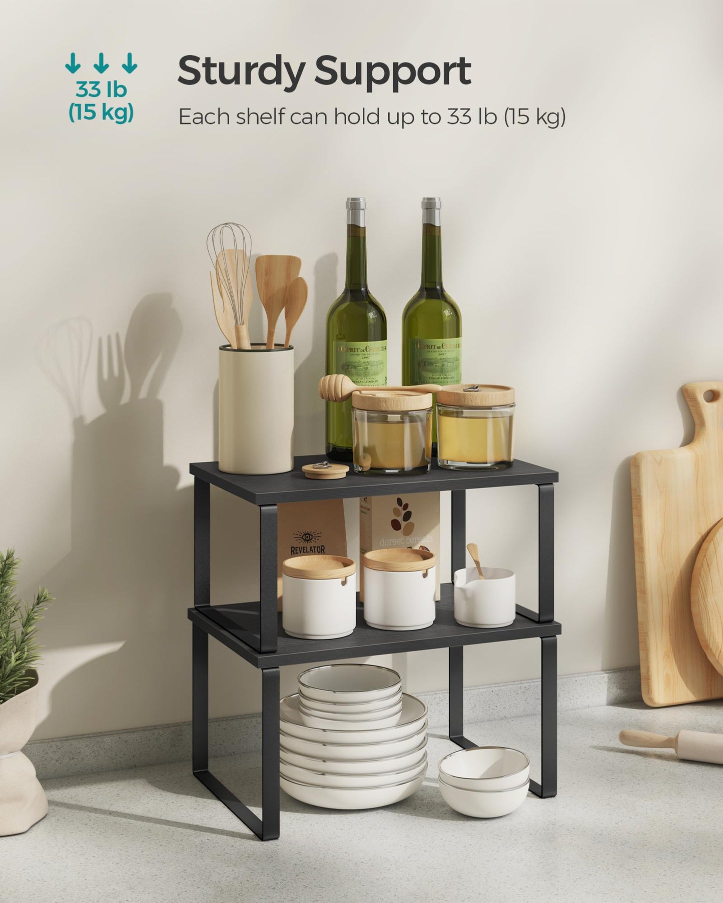 Expandable 4-Tier Kitchen Shelf Organizer