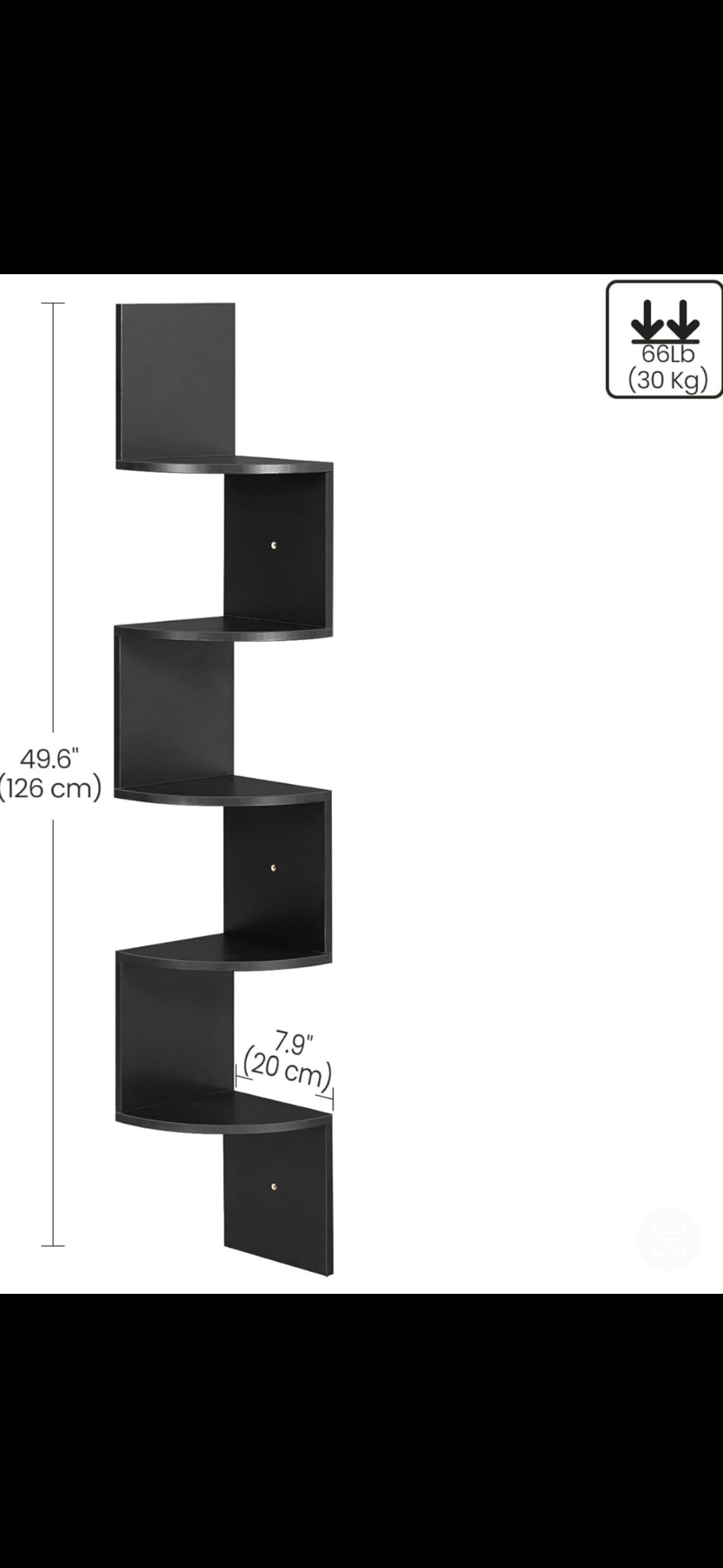 5-Tier Wall-Mounted Corner Shelf
