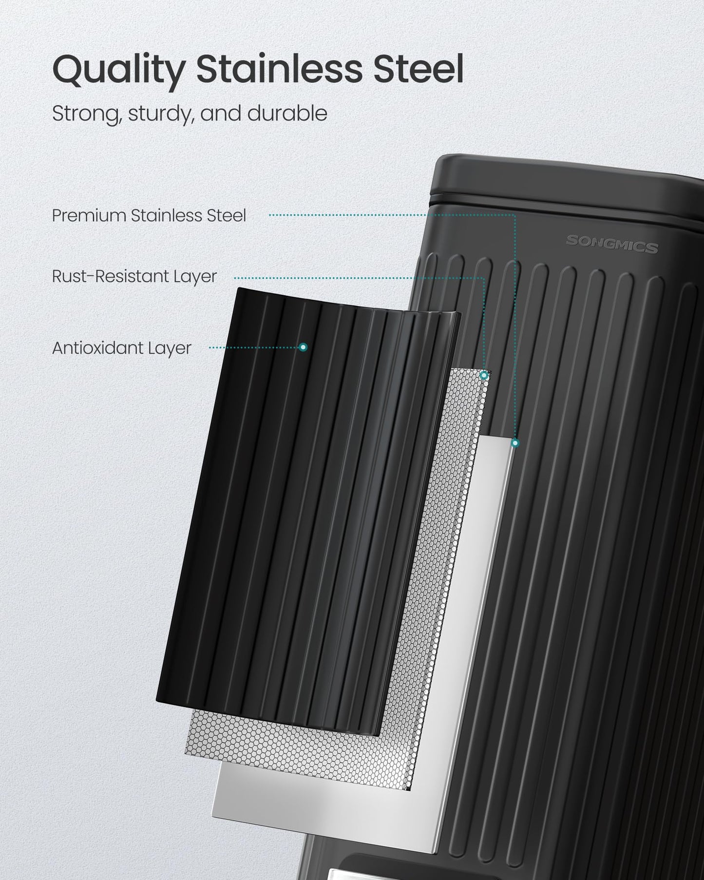 SONGMICS Slim Step Trash Can