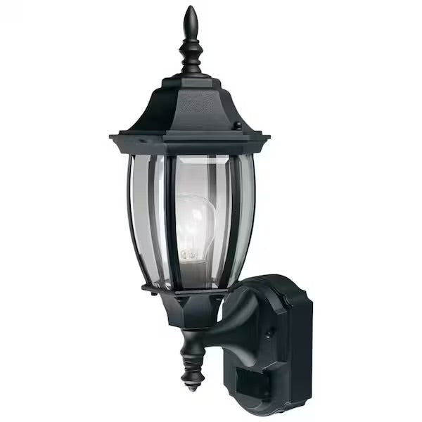 Heath-Zenith Alexandria 180° Black Motion-Sensing Outdoor Lantern