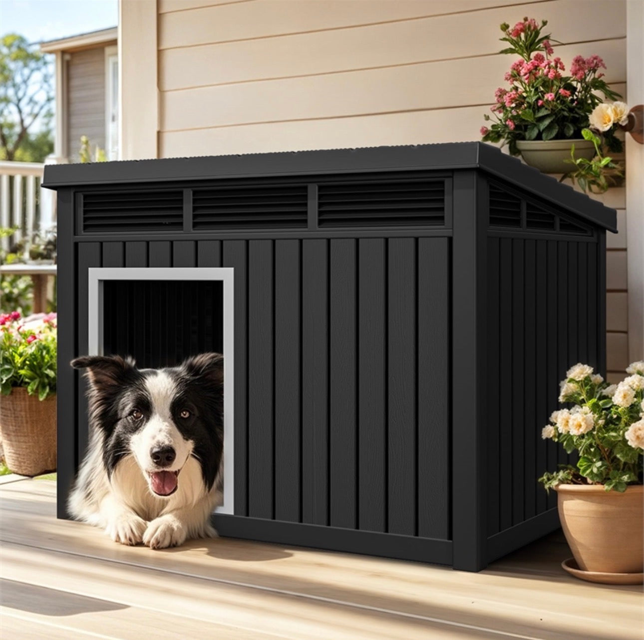 CRO Decor Wood-Grain Pet Cage with Lockable Latch