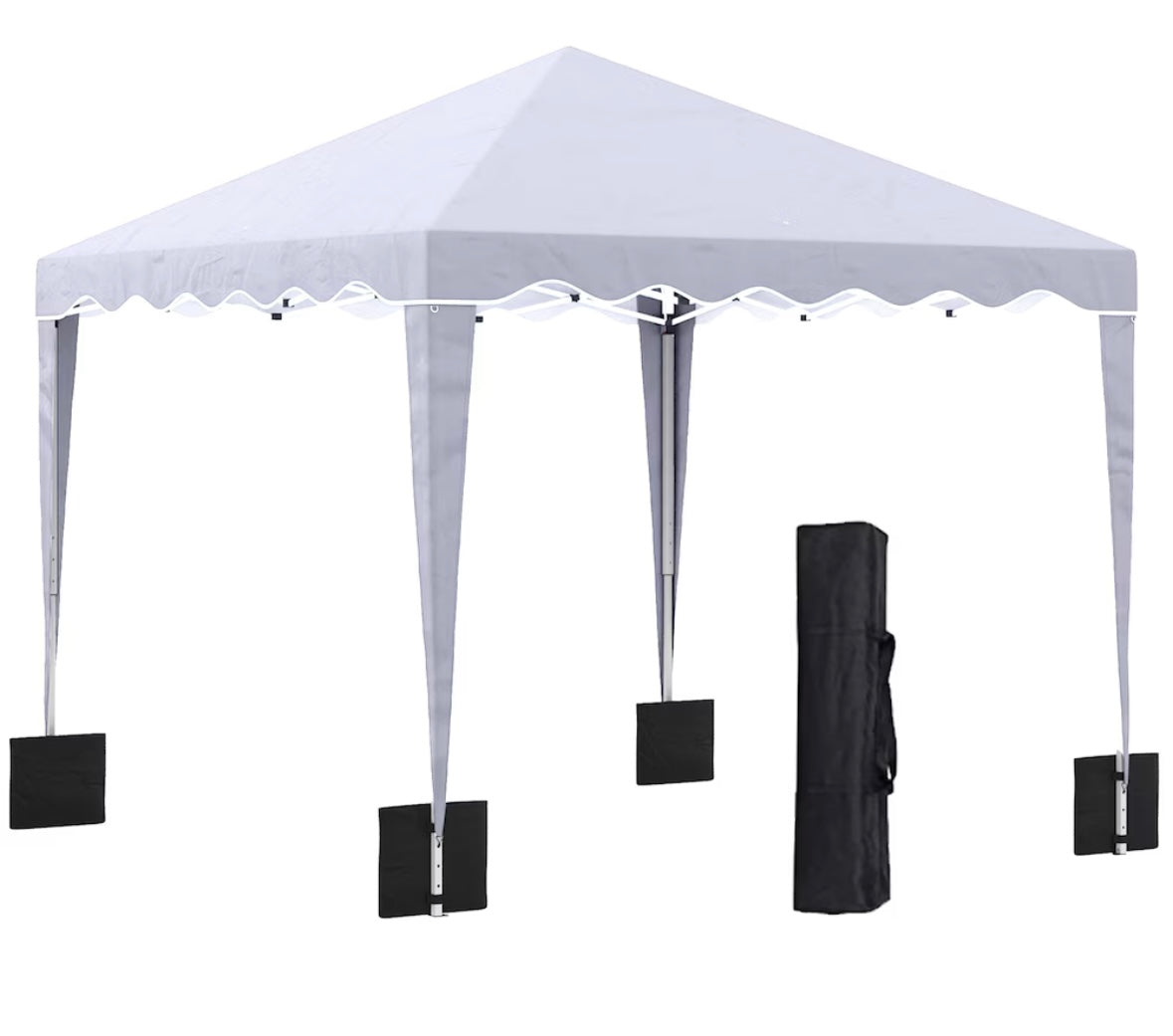 Outsunny 10’ x 10’ Folding Pop-Up Gazebo Tent – Adjustable Height | Steel Frame | Water-Resistant Canopy