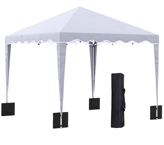 Outsunny 10’ x 10’ Folding Pop-Up Gazebo Tent – Adjustable Height | Steel Frame | Water-Resistant Canopy