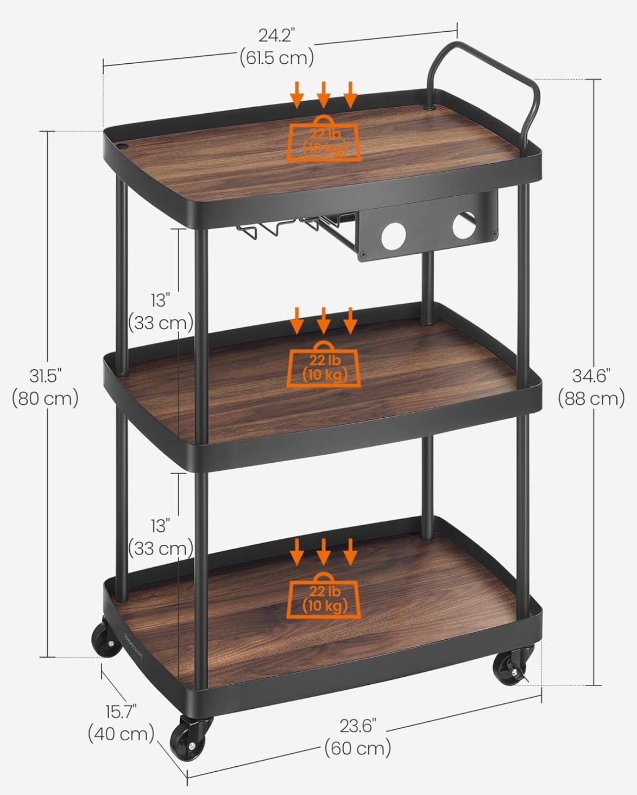 SONGMICS HOME Bar Cart