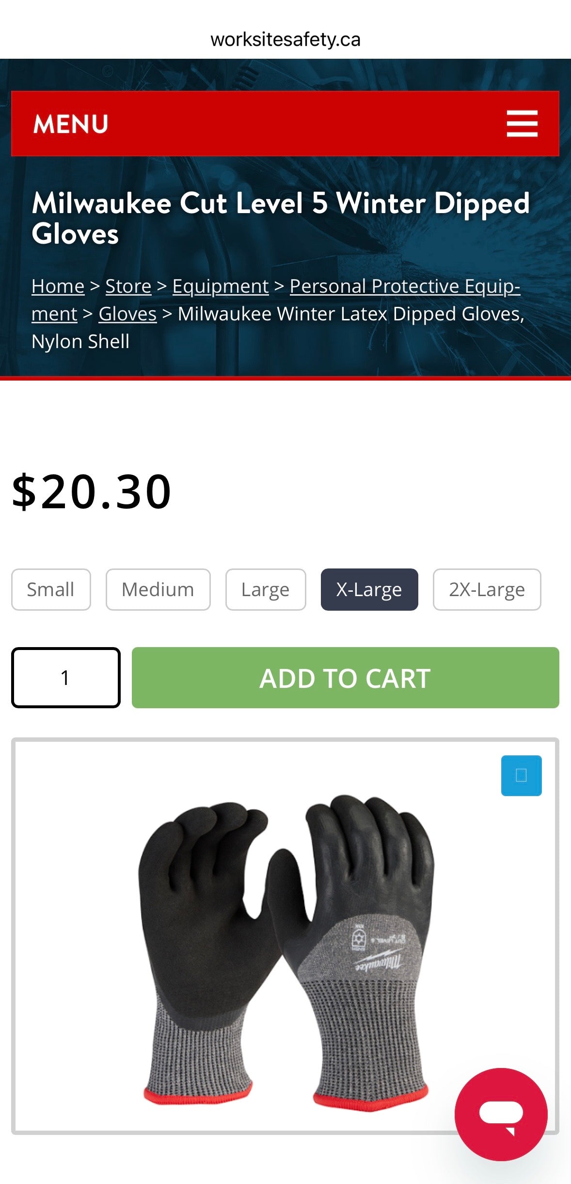 Milwaukee Cut Level 5 Winter Dipped Work Gloves