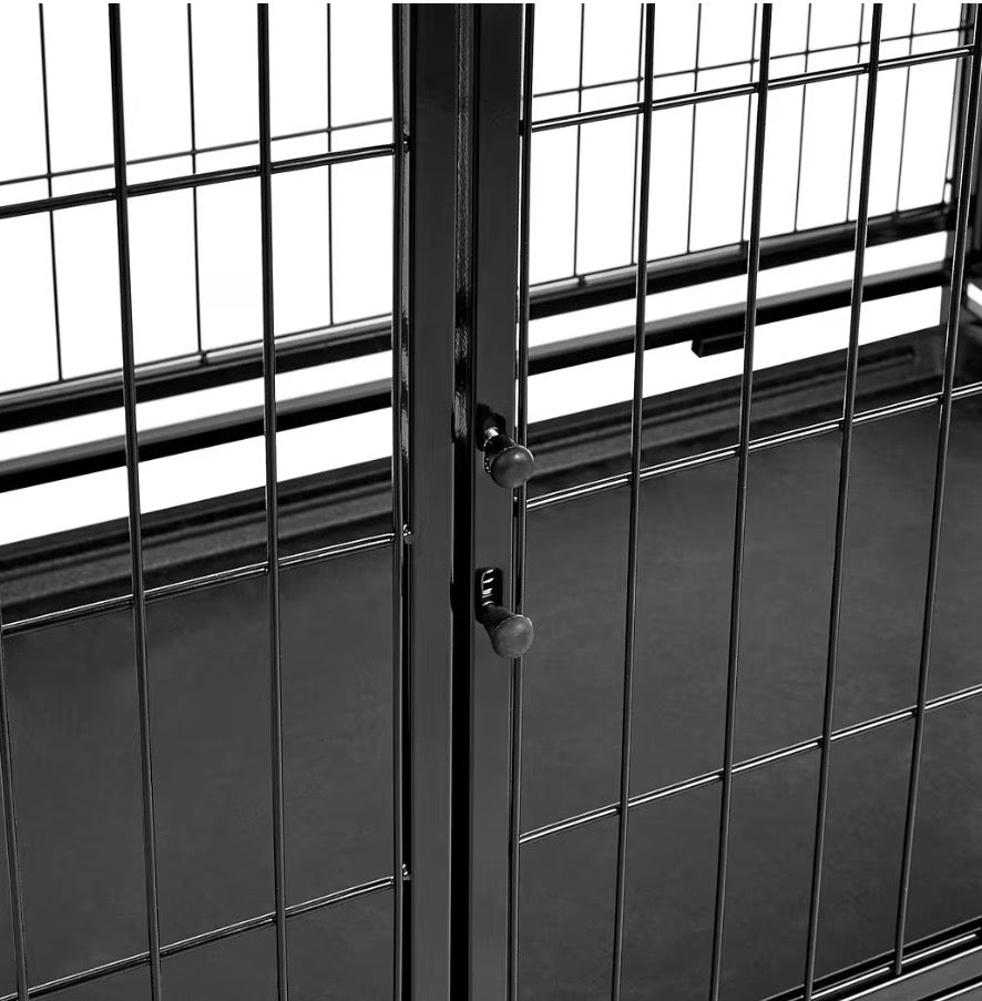 Heavy-Duty 48” Rolling Dog Crate