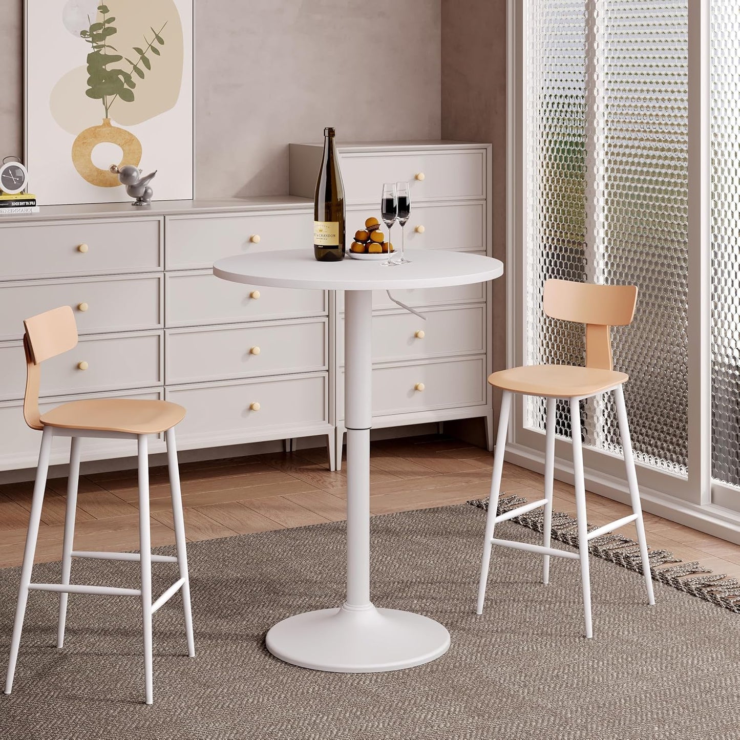 HOOBRO Adjustable Round Bar Table