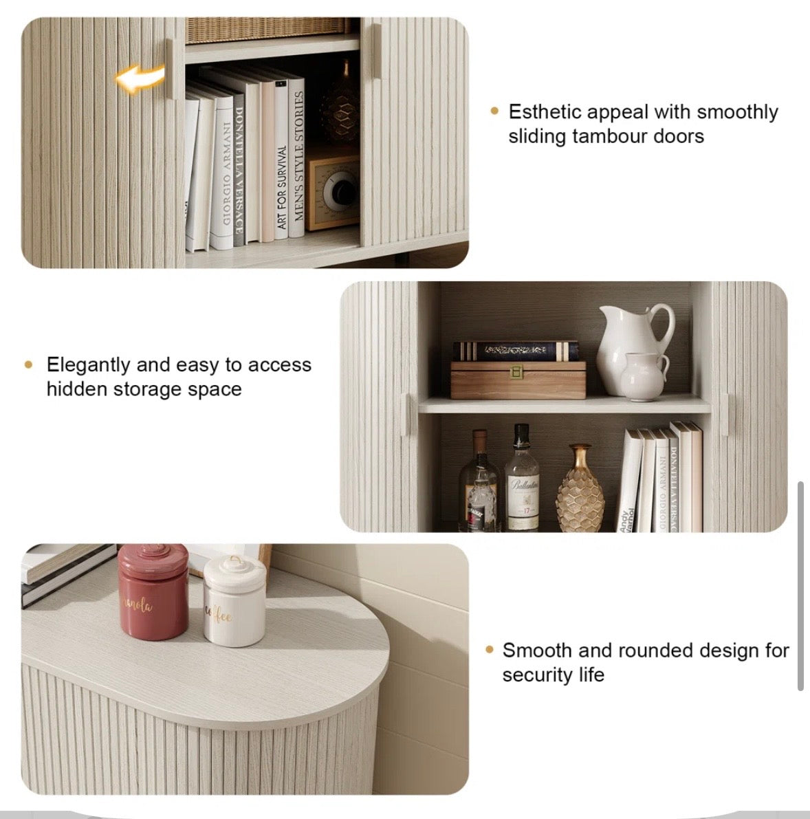 Modern Sliding Door Sideboard Cabinet
