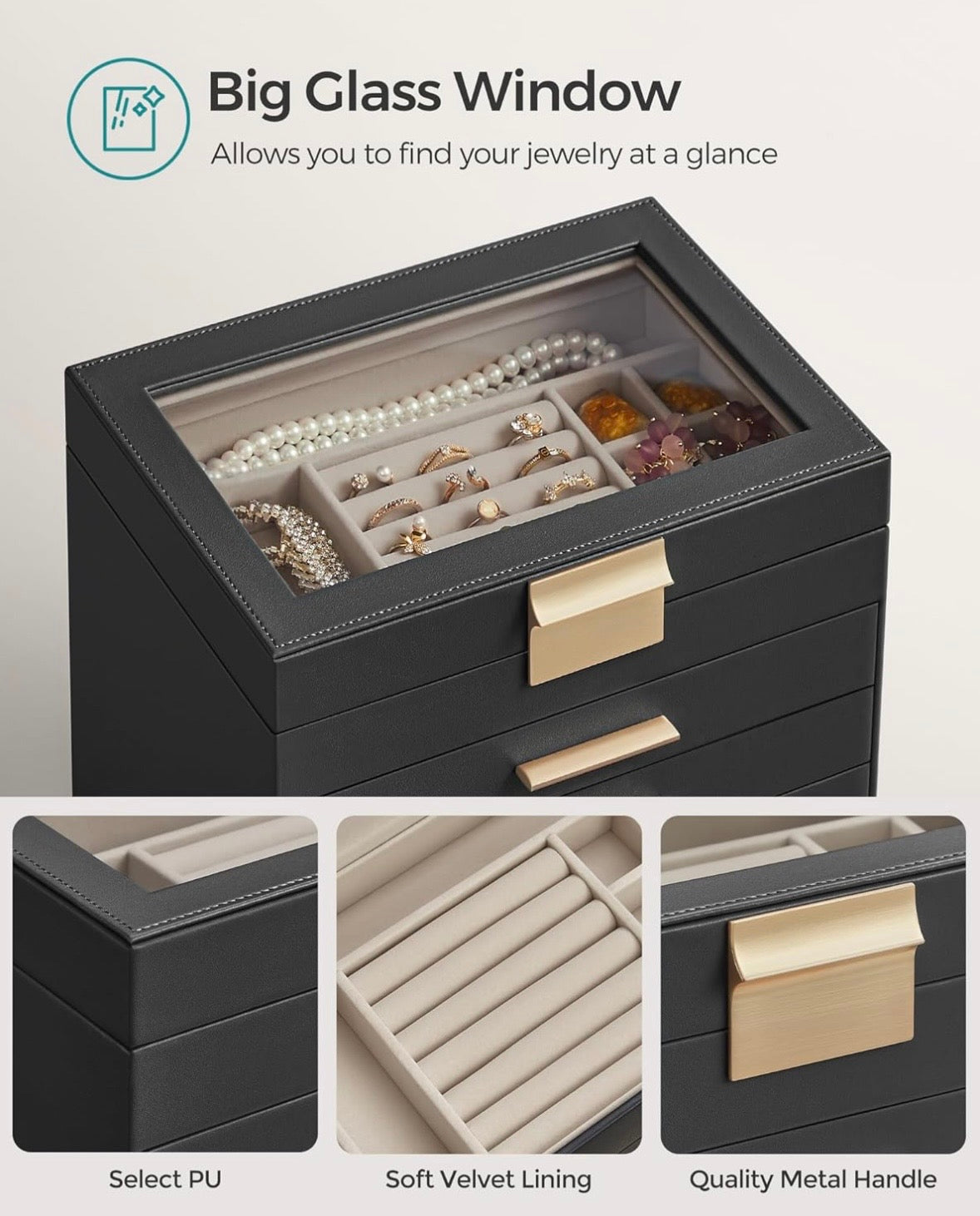 SONGMICS 6-Layer Jewelry Box Organizer