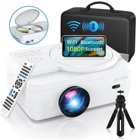 Dxyiitoo WiFi Home Theater Projector — Built-In DVD Player & Bluetooth HD Projection (1080p Max Resolution)