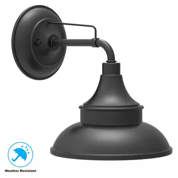 Hampton Bay Outdoor Black Barn Light Wall Sconce
