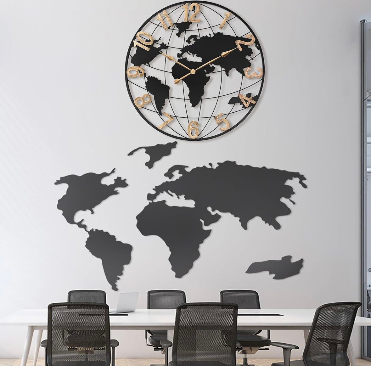 Pytha Sight 30-Inch Gold Roman World Map Wall Clock – 40 % Off Amazon Price!