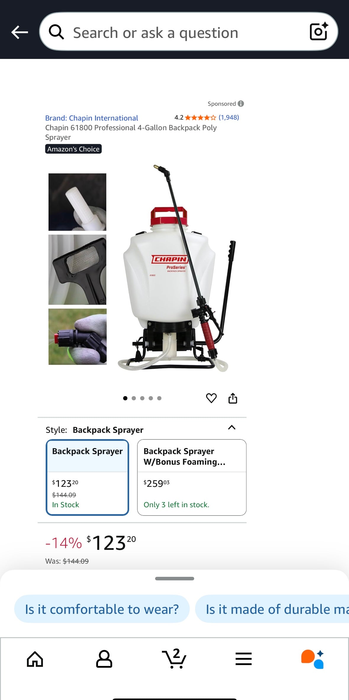 NEW – Chapin 4-Gallon Professional Backpack Sprayer – Adjustable Nozzle & Padded Straps