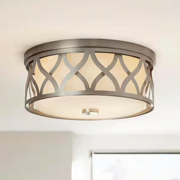 Hampton Bay 3-Light Brushed Nickel Flush Mount