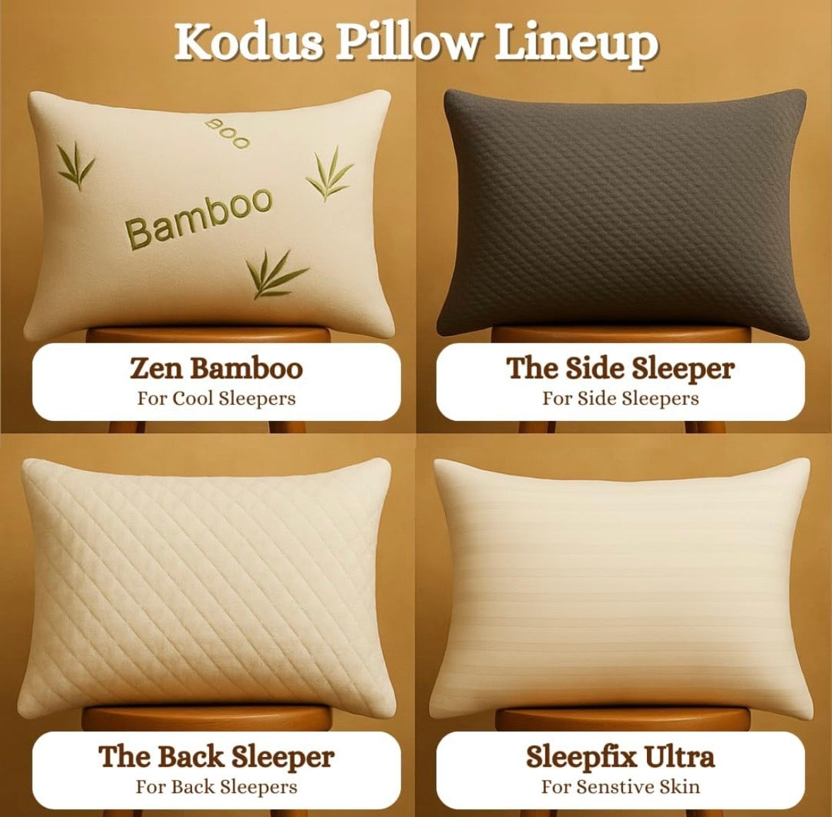Kodus Home Bamboo Cover Bed Pillow – Queen Size
