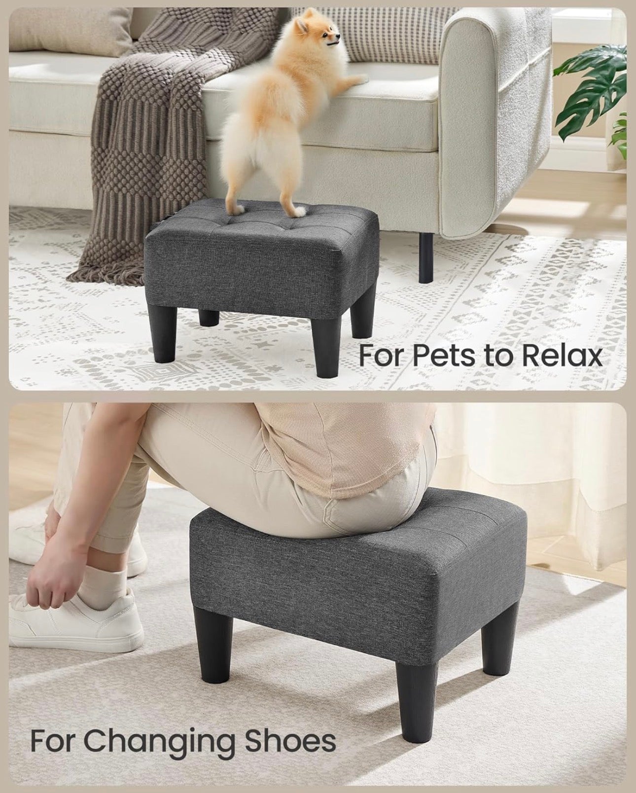 SONGMICS Footstool Ottoman