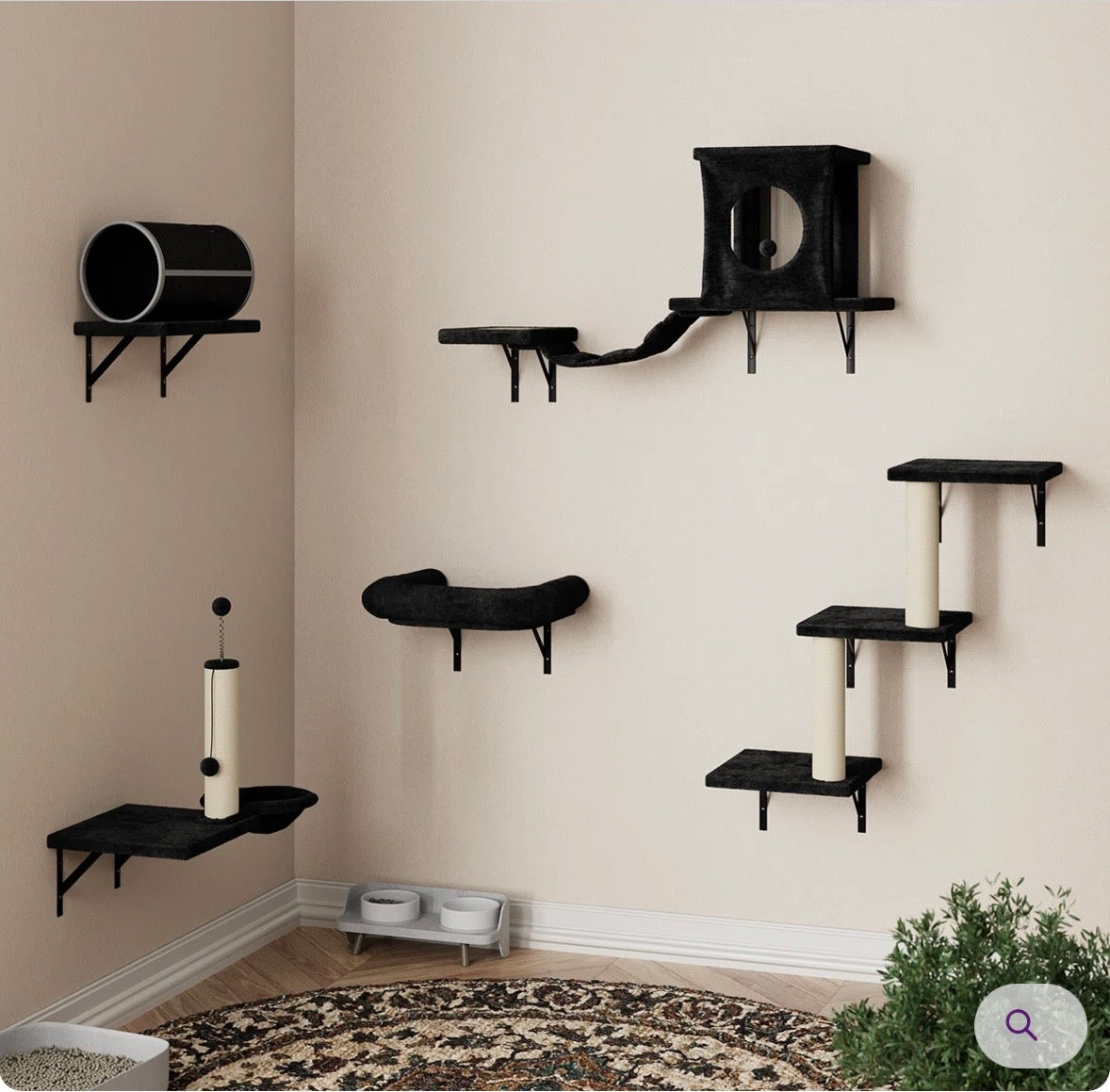 7-Piece Wall-Mounted Cat Furniture Set