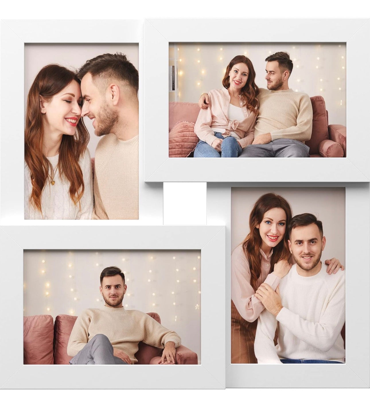 SONGMICS 4-Opening Collage Photo Frame – Cloud White