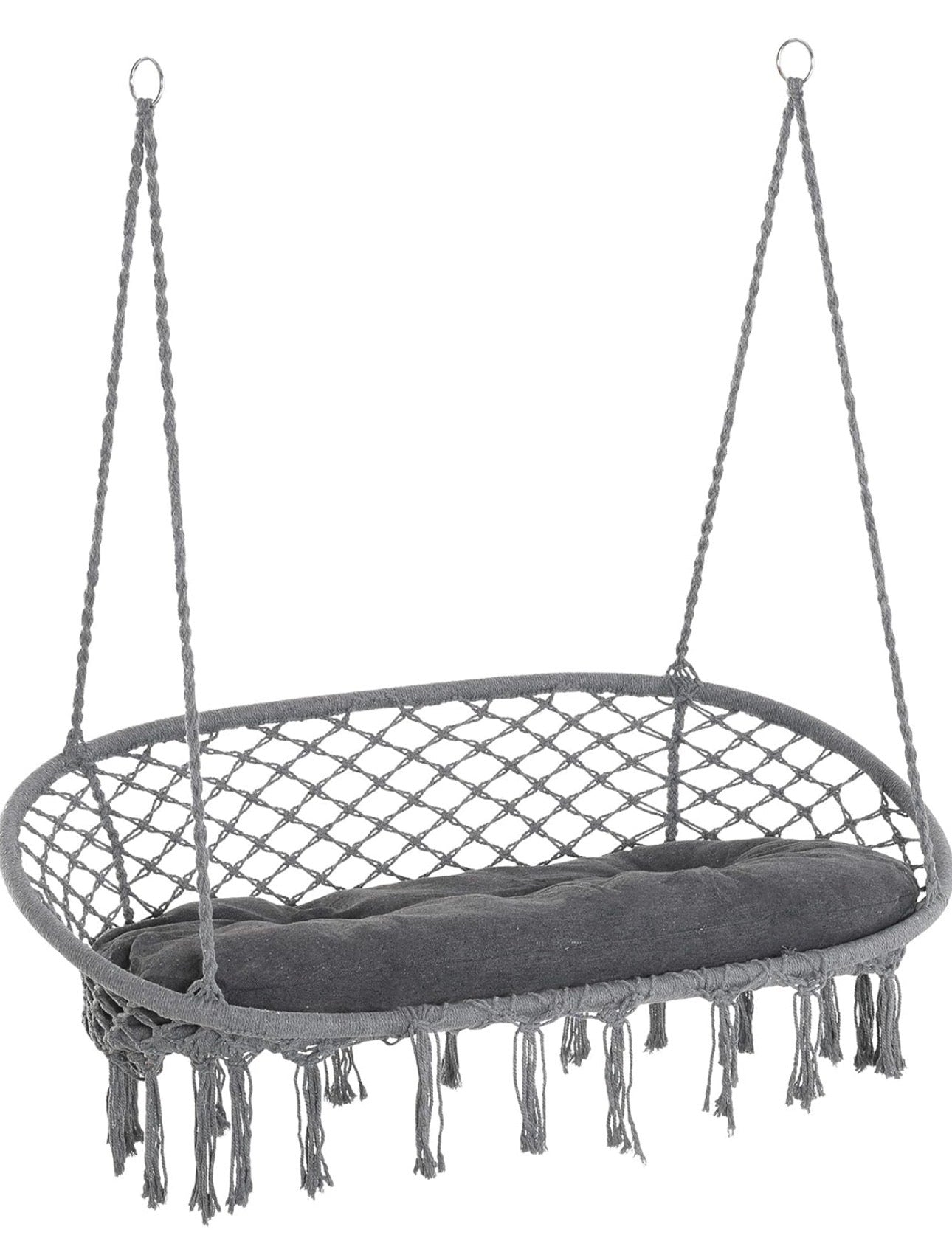 Outsunny Double-Seat Hanging Macrame Hammock Chair
