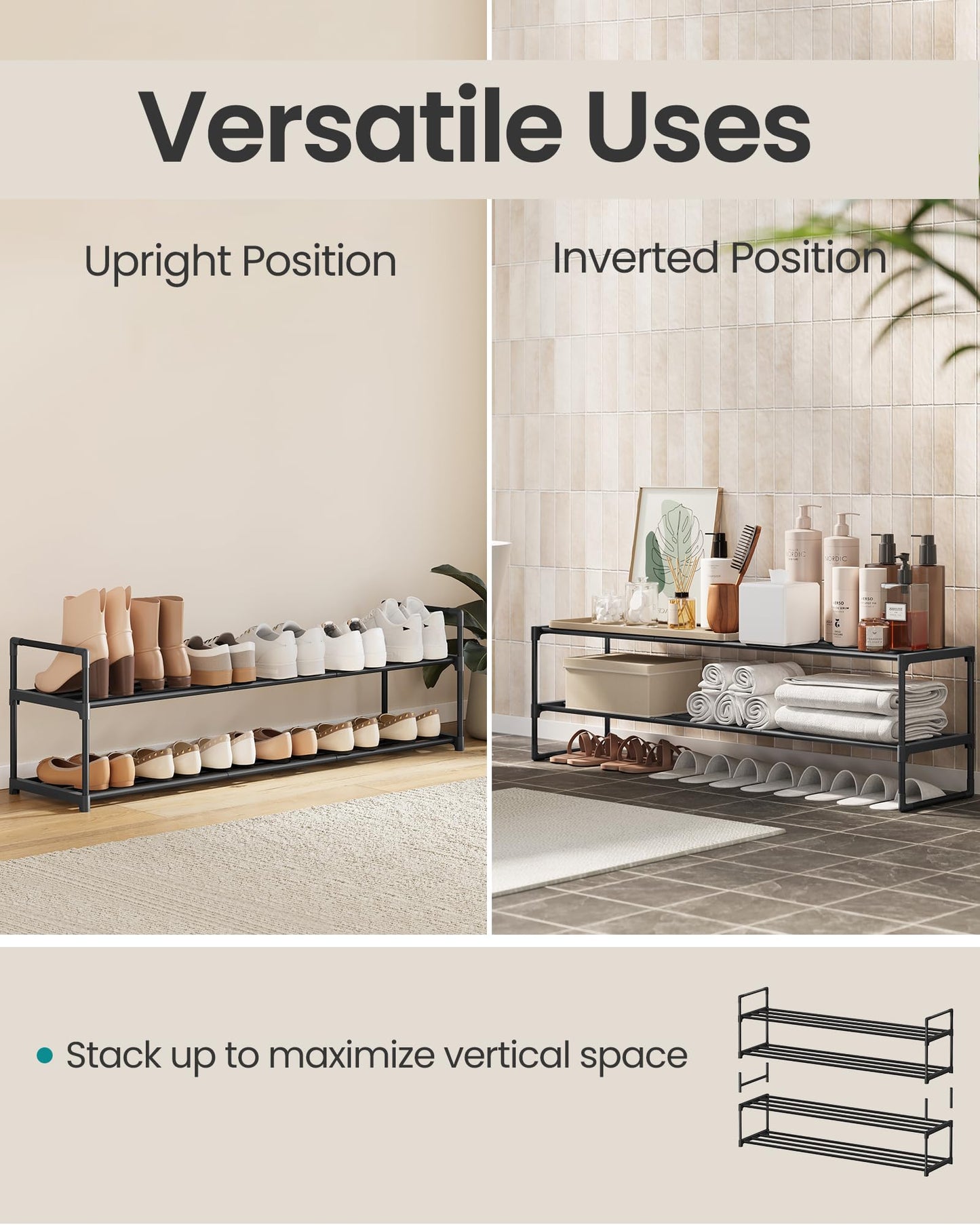 2-Tier Stackable Shoe Rack