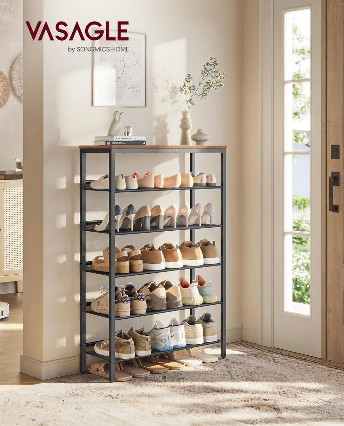 6-Tier Industrial Shoe Rack