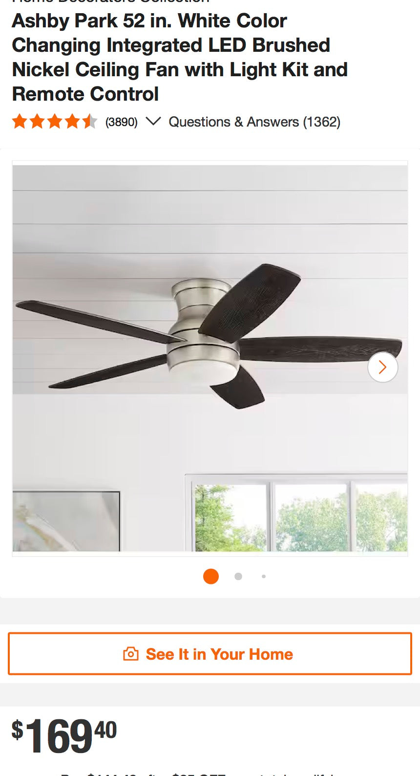 Home Decorators Collection Ashby Park 52” LED Ceiling Fan