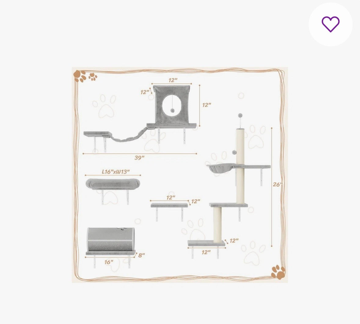 Luxury Cat Wall Furniture Set