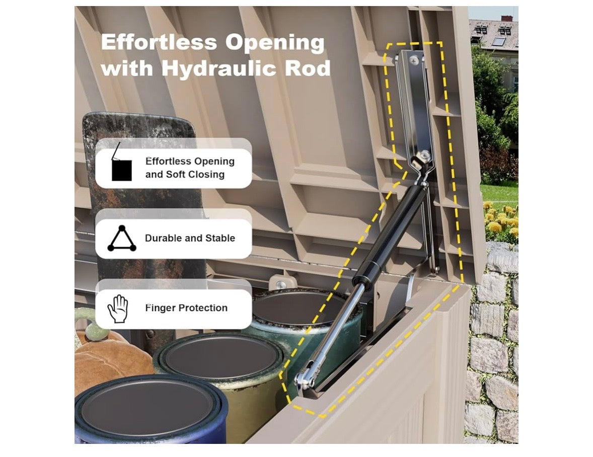150-Gallon Outdoor Resin Deck Storage Box – Grey