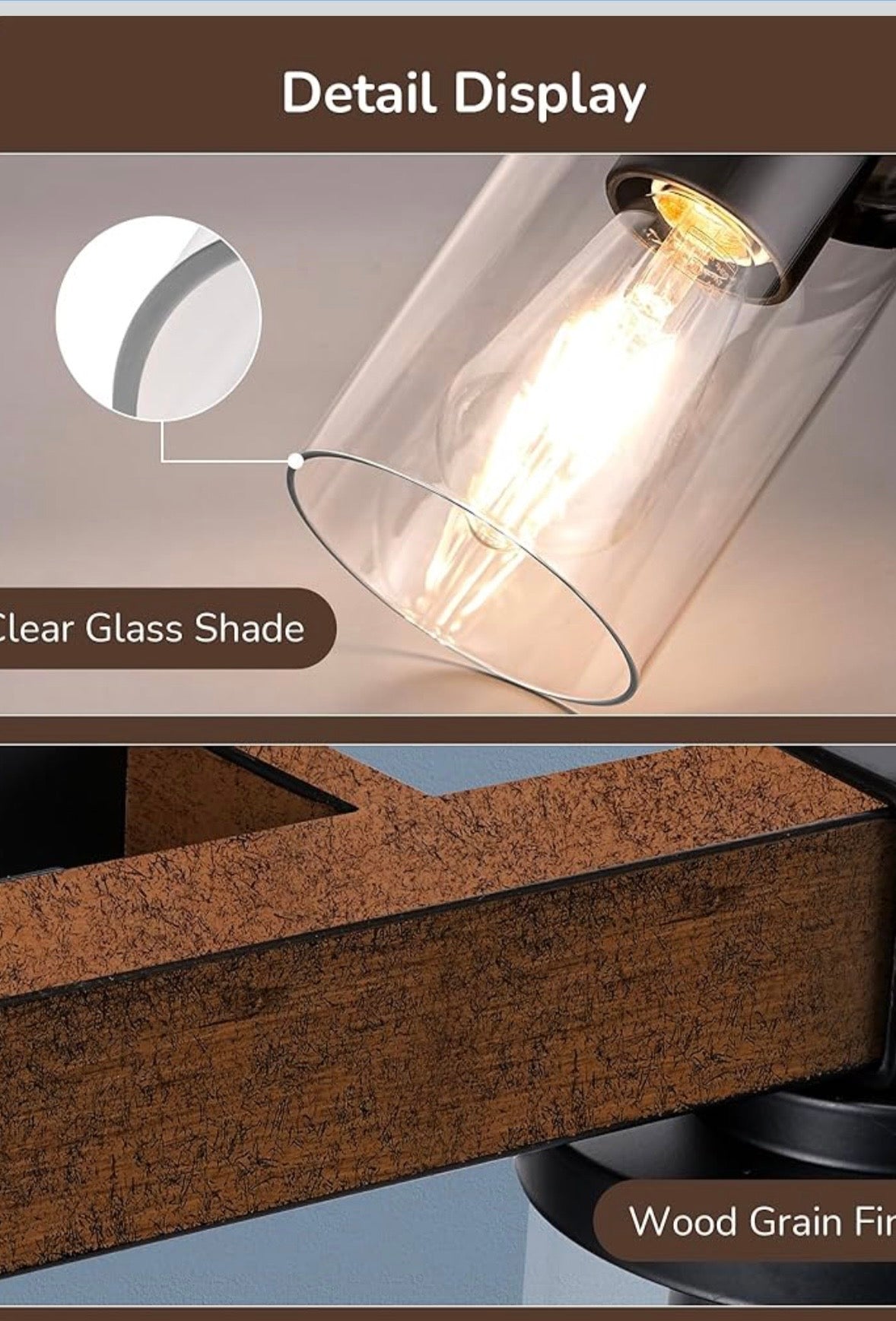 EDISHINE Farmhouse Bathroom Vanity Light