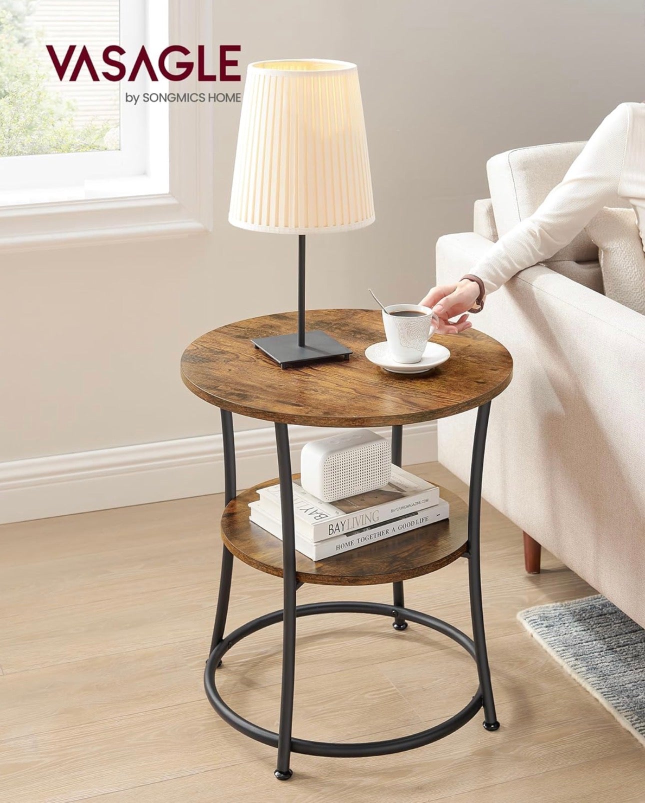 VASAGLE Industrial Round Side Table