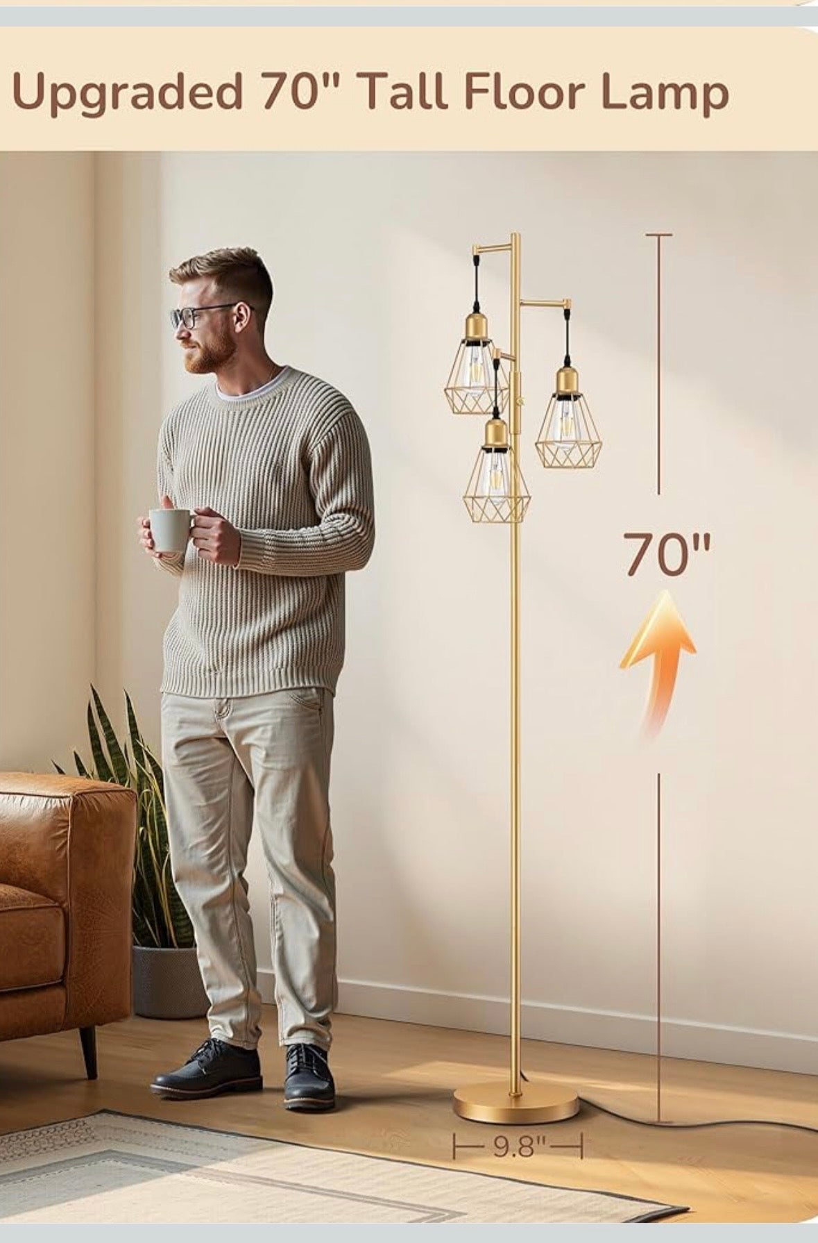 EDISHINE Farmhouse Floor Lamp