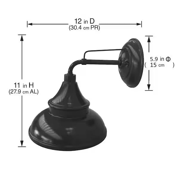 Hampton Bay Outdoor Black Barn Light Wall Sconce