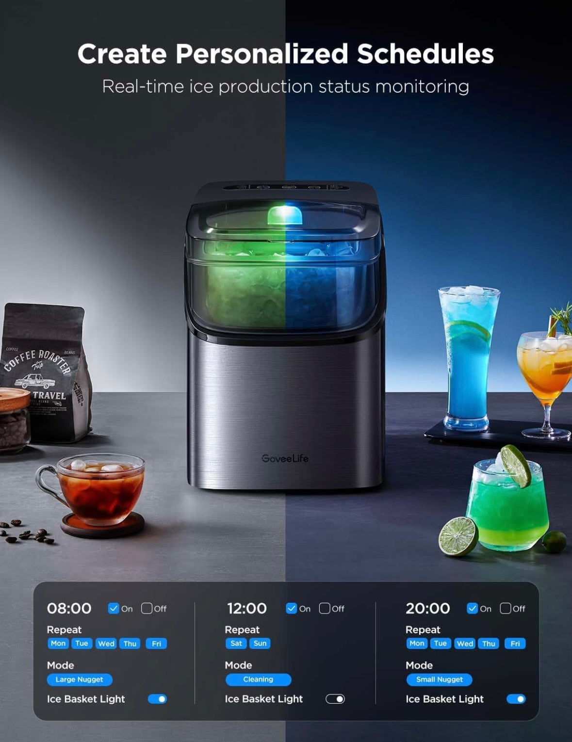 NEW – GoveeLife Smart Countertop Ice Maker (Model H717D) – Wi-Fi App & Voice Control