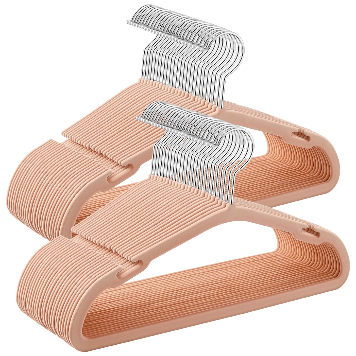 Kids Velvet Slim Hangers – Coral Pink