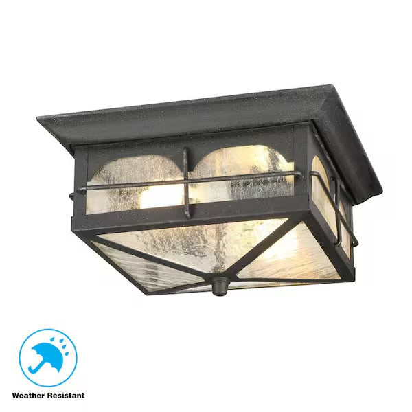 Home Decorators Collection Brimfield 2-Light Outdoor Flush Mount
