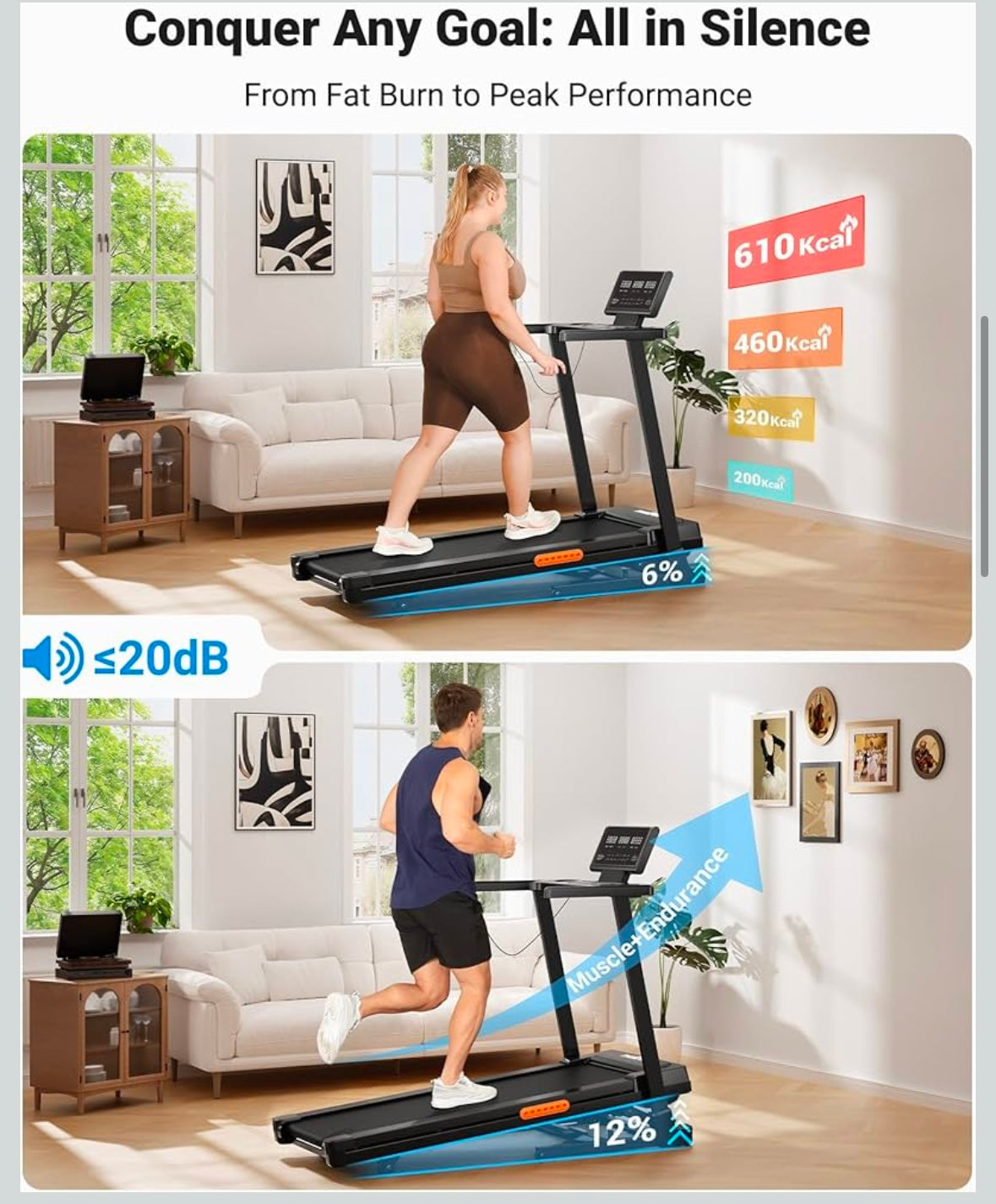 THERUN Auto Incline Folding Treadmill – 3.0 HP Brushless Motor