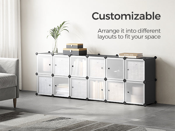 SONGMICS Modular Cube Storage Organizer – 12-Cube System