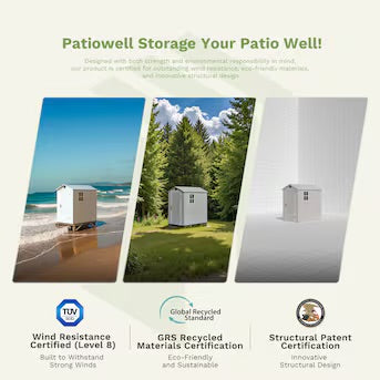 Patiowell 4×4 FT Fit-It White Gable Resin Storage Shed