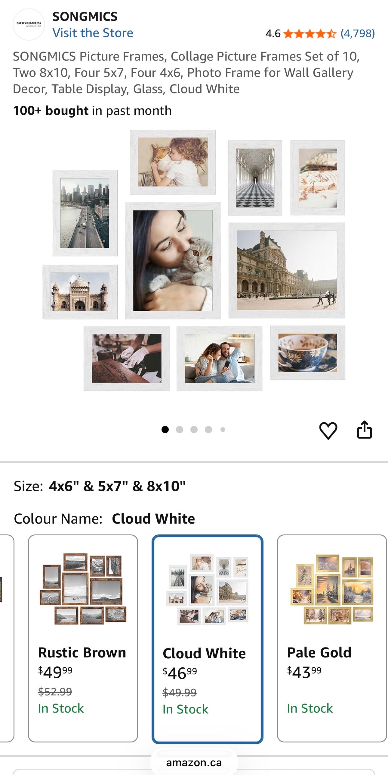 SONGMICS 10-Pack Gallery Picture Frame Set