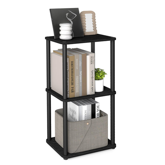 3-Tier Modern Storage Shelf – Ebony Black