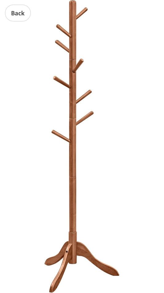 VASAGLE Solid Wood Coat Rack