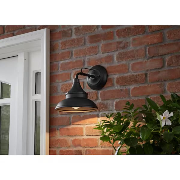 Hampton Bay Outdoor Black Barn Light Wall Sconce