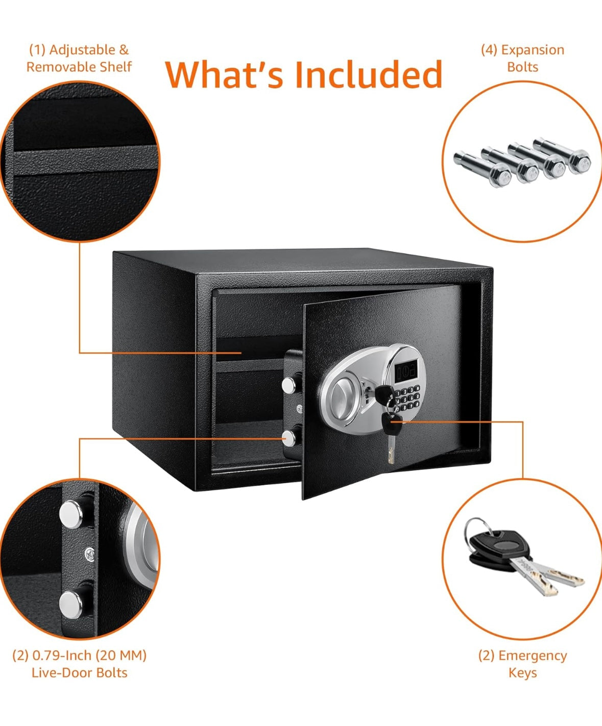 NEW – Amazon Basics 1.2 Cubic Foot Electronic Security Safe with Digital Lock & Keys