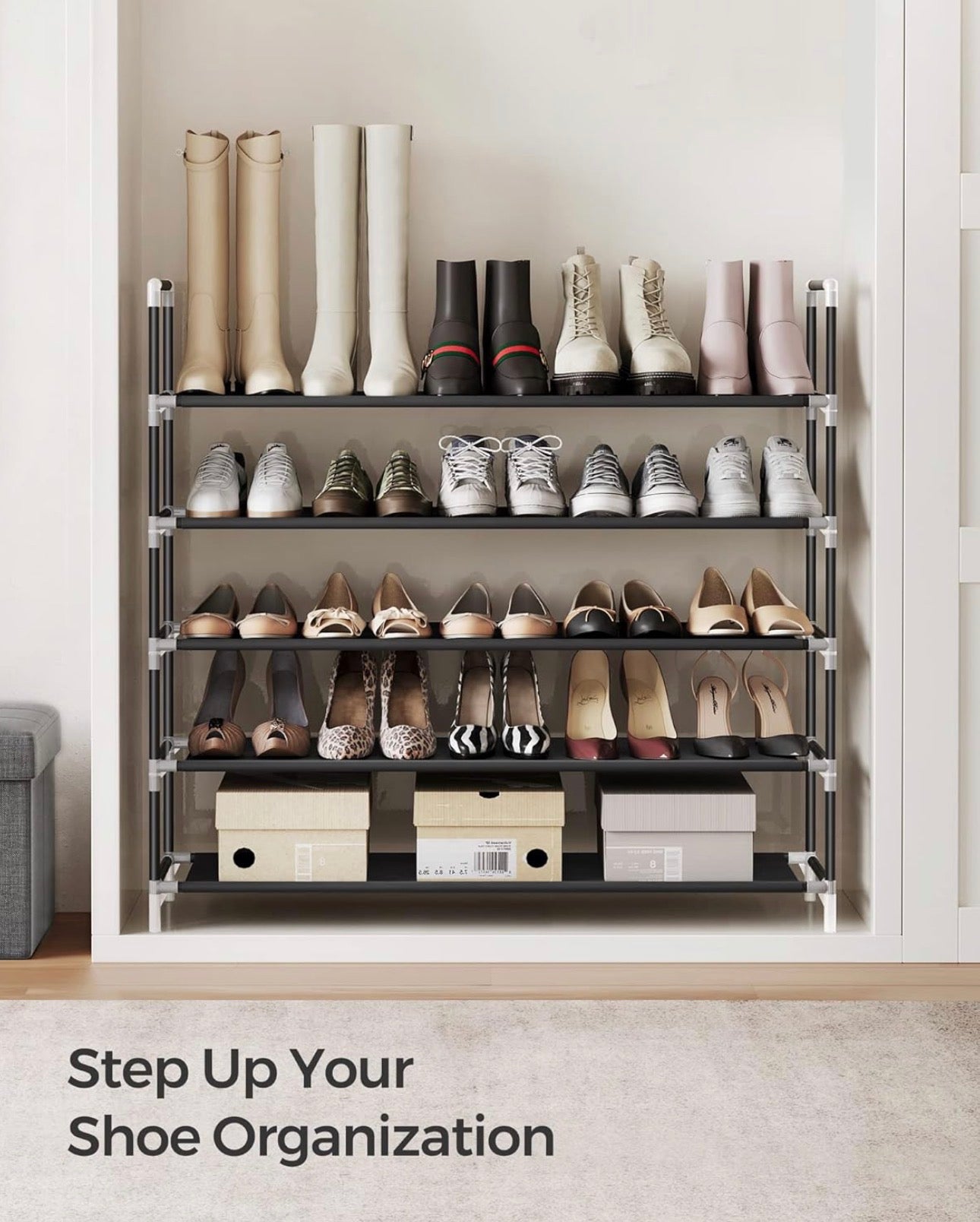 SONGMICS 5-Tier Shoe Rack Organizer