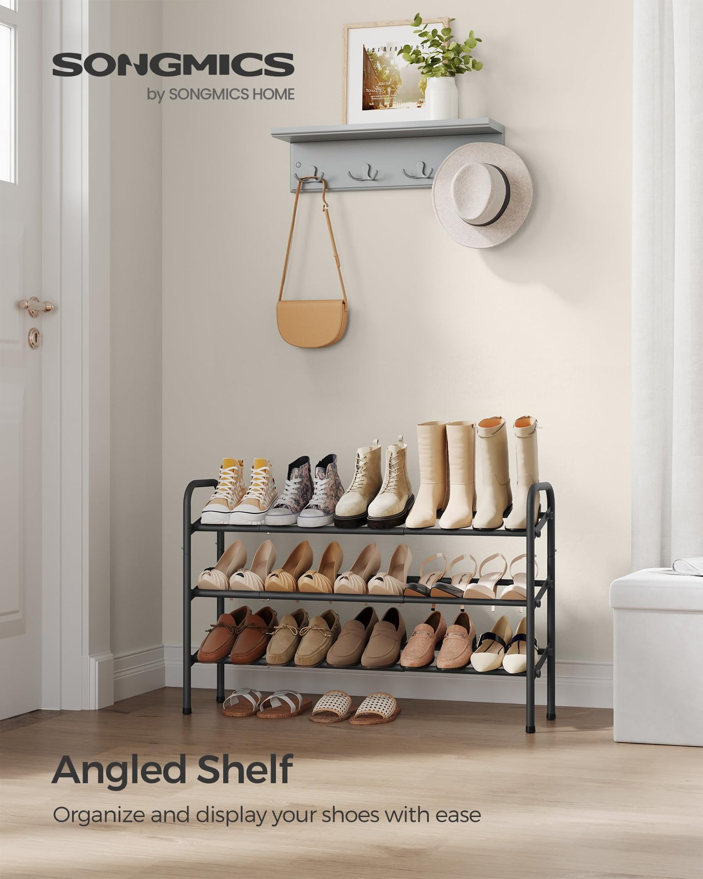 Expandable 3-Tier Shoe Rack